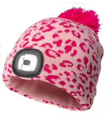 Pink Wild Child LED Kids Beanie