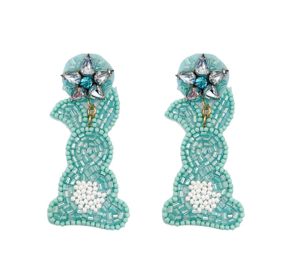 Treasure Jewels Turquoise Bunny Earrings