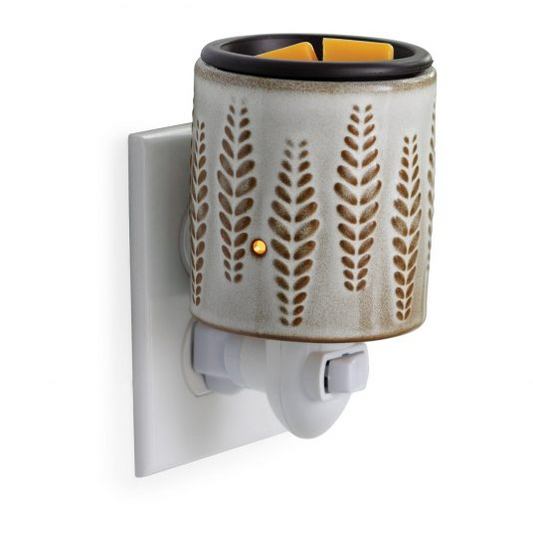 Pluggable Fragrance Warmer Flip Dish Wheat & Ivory