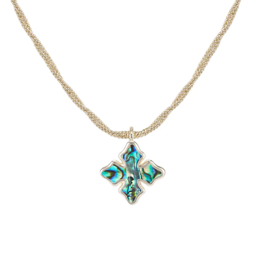 Natalie Wood Cross Drop Necklace Abalone