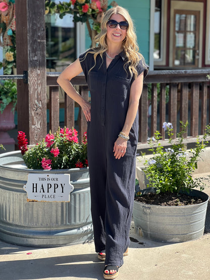 Charcoal Relaxed Fit Jumpsuit