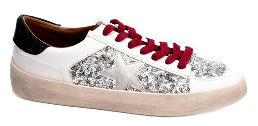 Corkys Silver Sequin Another Round Sneakers