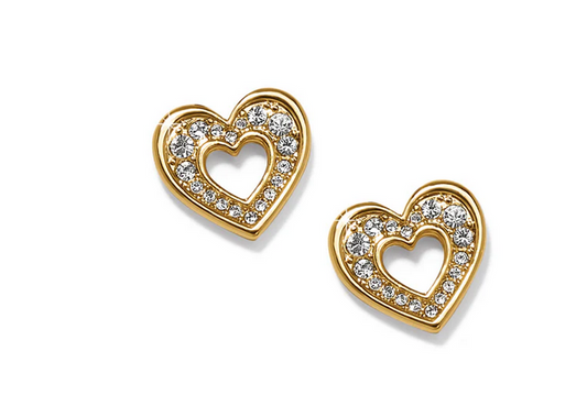 Brighton Enchanting Heart Gold Post Earring