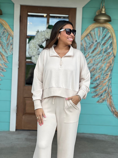 Soft Cream Quarter Zip Pullover