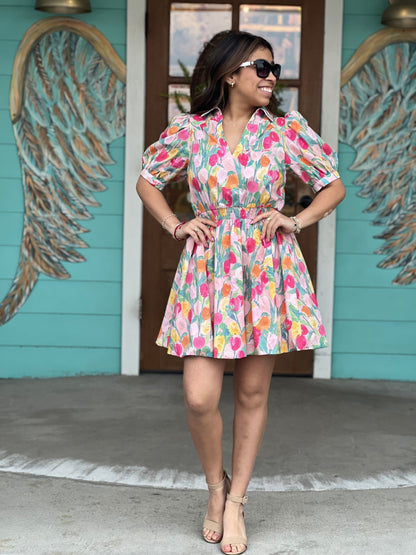 Pink Posie Floral Dress