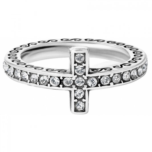 Brighton Silver Starry Night Cross Ring - 7