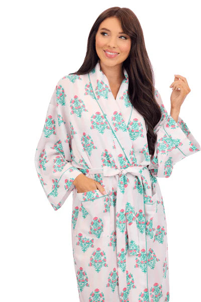 DAHLIA BLOCK PRINT ROBE