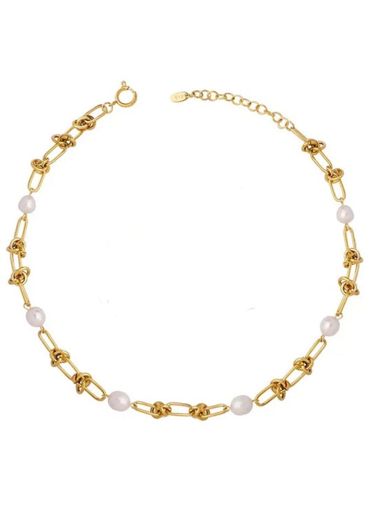 HJane Pearl Rope Knot Necklace