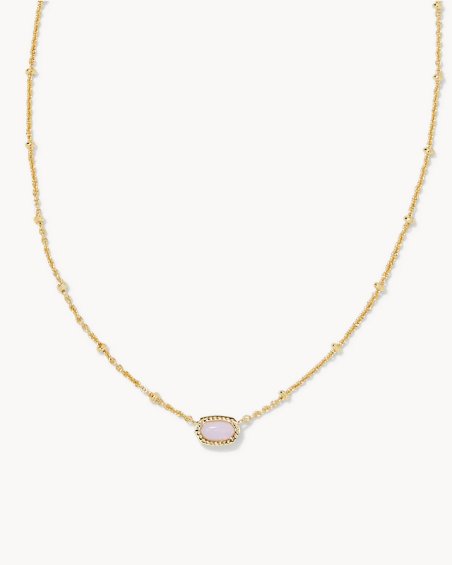 Kendra Scott Mini Elisa Stlt Pdnt Nck Gold Pink Opalite Crys