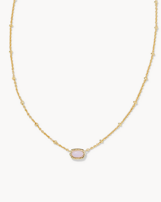 Kendra Scott Mini Elisa Stlt Pdnt Nck Gold Pink Opalite Crys