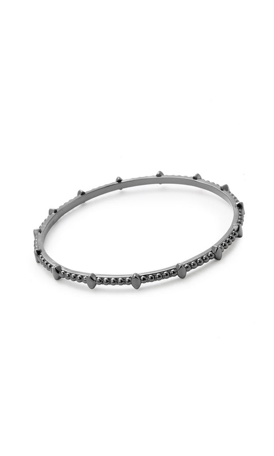 Natalie Wood Beaded Bangle in Gunmetal