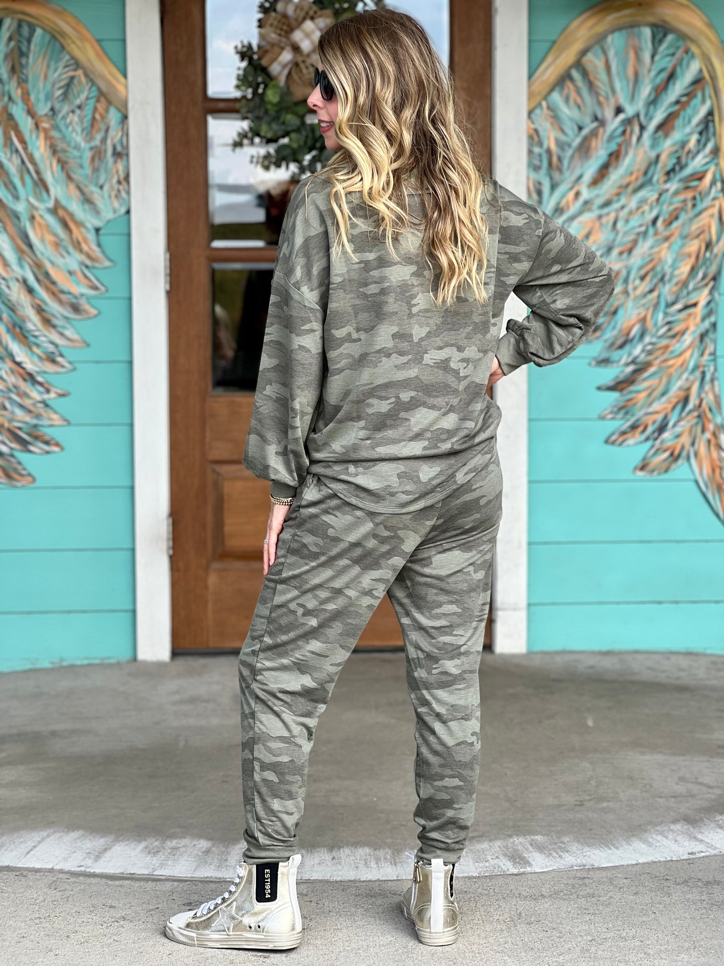 Green Camo Laurie Top