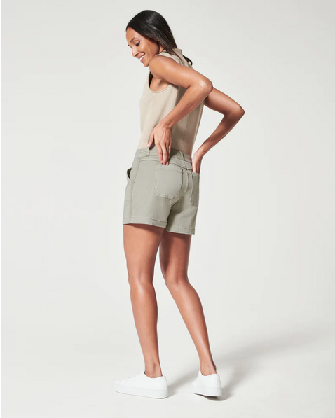 Spanx 4in Twill Short Olive Oil