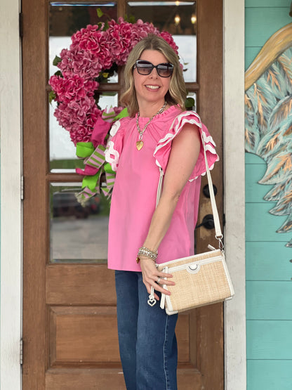 Angie Pink Ric Rac Top