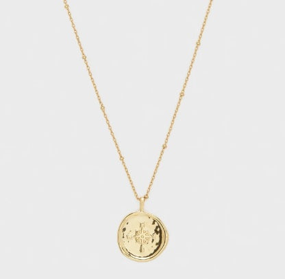 Gorjana Compass Coin Necklace Gold