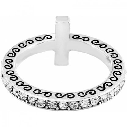 Brighton Silver Starry Night Cross Ring - 8