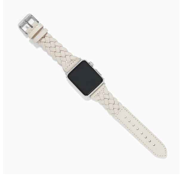 Brighton Sutton Braided SH WHT LTHR Watch Band