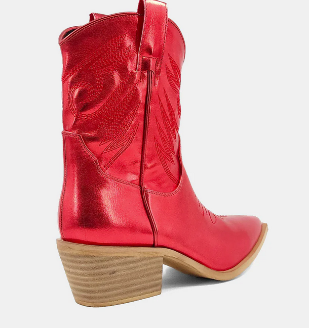 ShuShop Zahara Red Metallic Boots