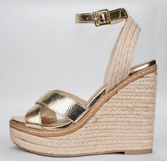 Basset Gold Wedge Sandal