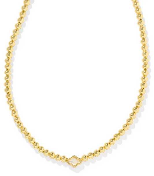 Kendra Scott Abbie Beaded Necklace Gold Natural MOP