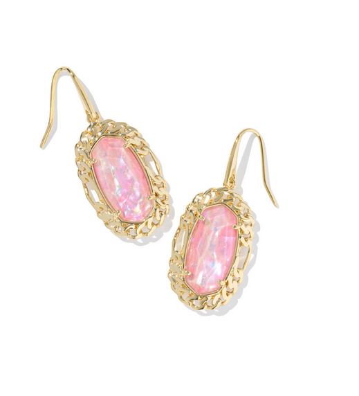 Kendra Scott Dani Figaro Frame Drop Earring Gold Pink Iri MOP
