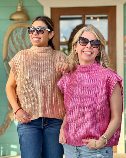 Gold Metallic Sweater Vest