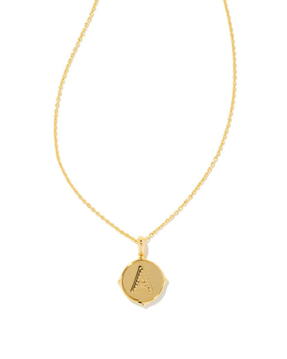 Kendra Scott Letter Disc Necklace Gold Irr Abalone