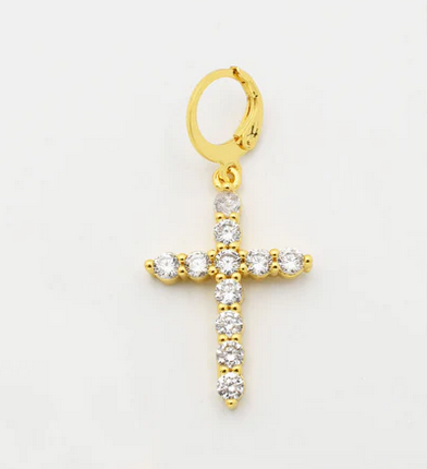 Treasure Jewels Crystal Cross Charm Gold