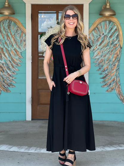 Jackie Midi Dress in Black