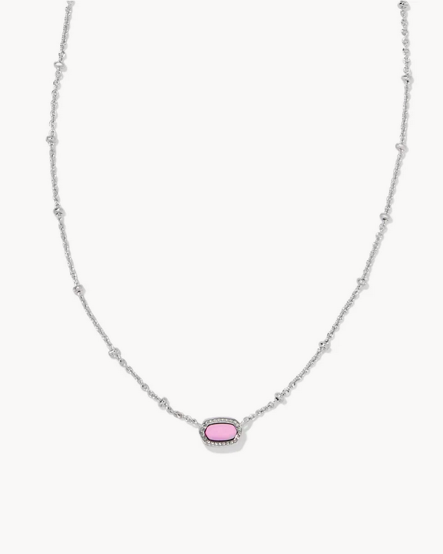 Kendra Scott Mini Elisa Stlt Pdnt Nck Rhod Fuchsia Magesite