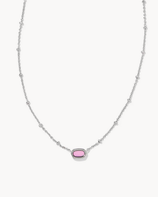 Kendra Scott Mini Elisa Stlt Pdnt Nck Rhod Fuchsia Magesite