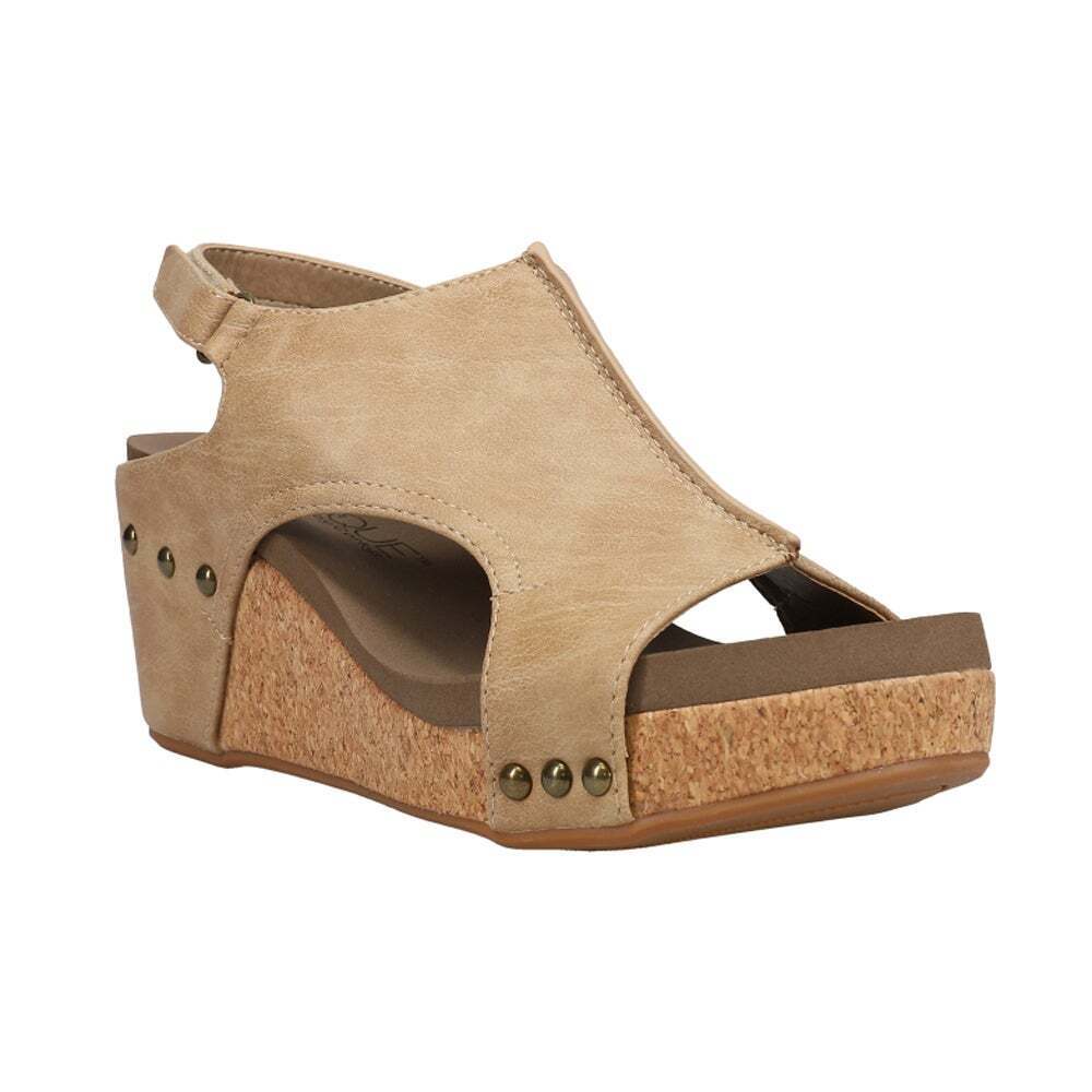 Corkys Carley Taupe Smooth Wedge