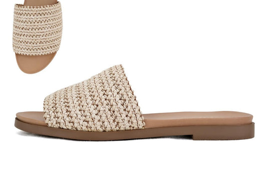 Fate Natural Tan Slide Sandal