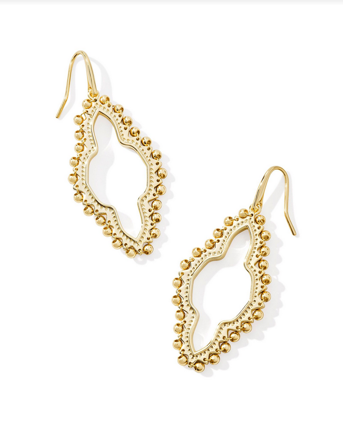 Kendra Scott Abbie Beaded Open Frame Earring Gold Metal