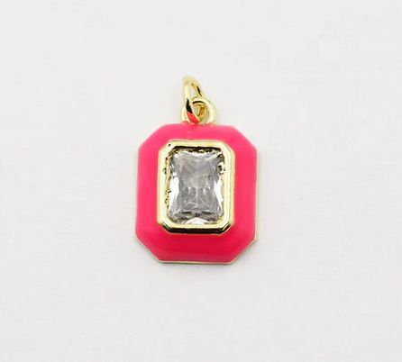 Treasure Jewels Pendant Charm - Hot Pink