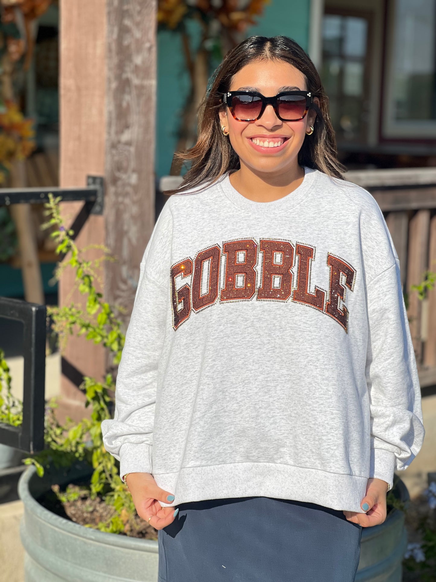 Queen of Sparkles Grey Gobble Sweatshirt