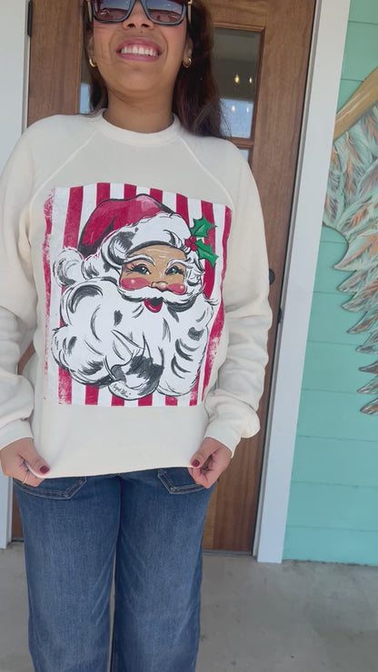 Jolly Santa Natural Sweatshirt