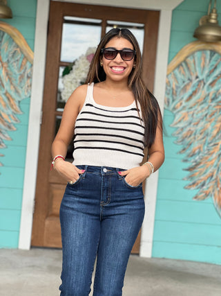 Natural Black Striped Tank