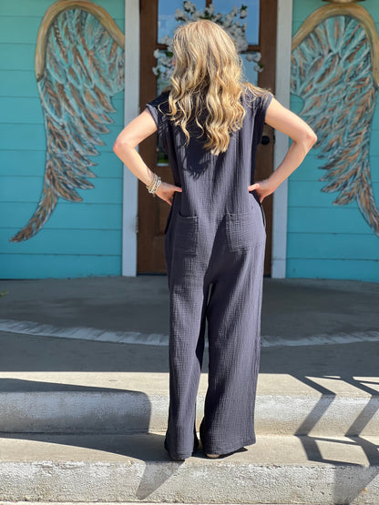 Charcoal Relaxed Fit Jumpsuit