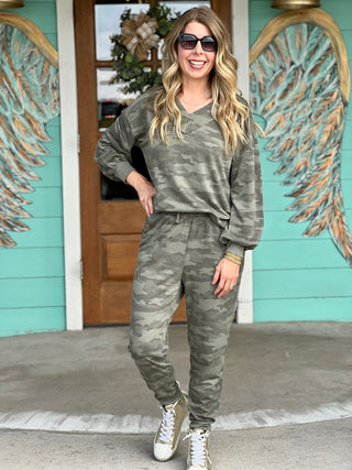 Green Camo Laurie Top