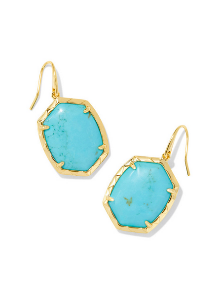 Kendra Scott Daphne Drop Earring gold Variegated Turq