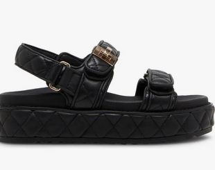 Steve Madden Big Mona Black Quilted Sandal