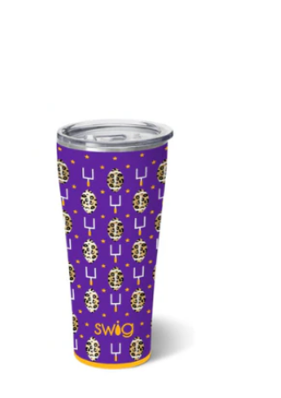 Swig Touchdown Purple Yellow Tumbler 32oz