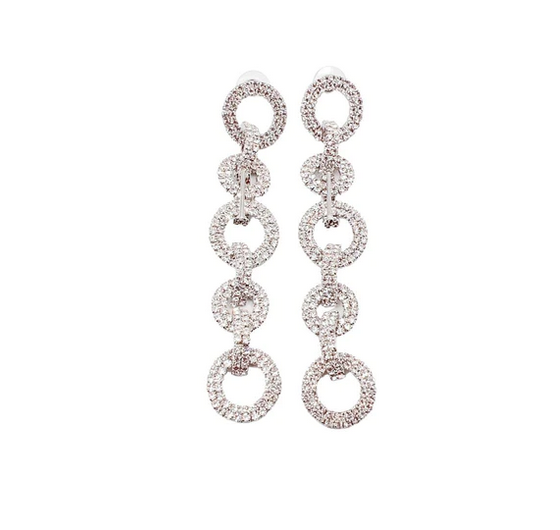 Treasure Jewels Crystal Silver Chain Earrings