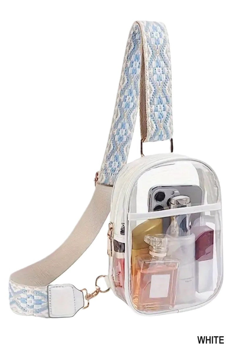 Clear Sling Bag w/Guitar Strap