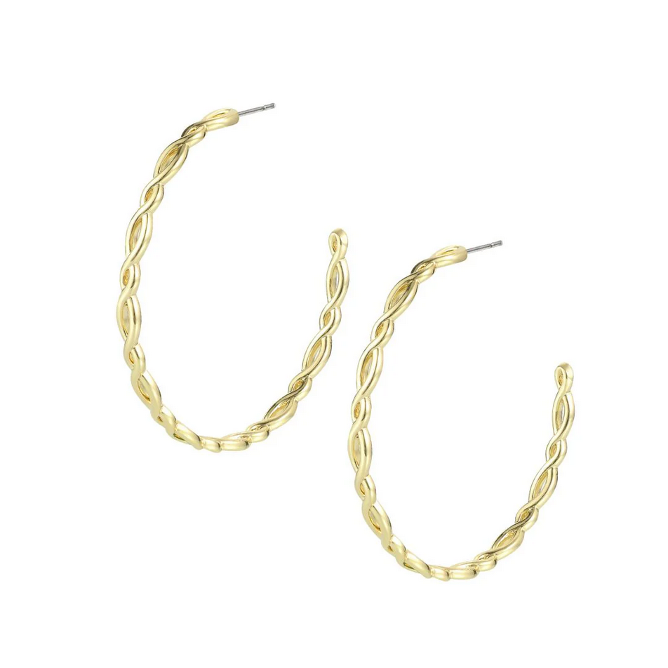 Natalie Wood Bloom Large Hoop Earring - Gold