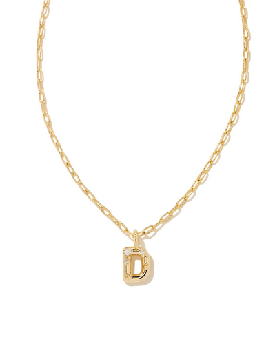 Kendra Scott Crystal Letter D Necklace Gold