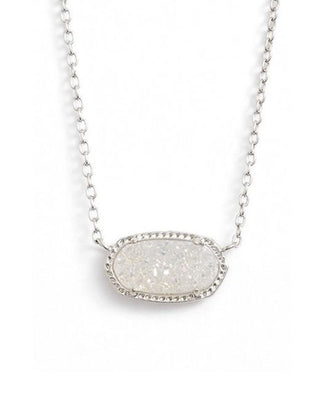 Kendra Scott Elisa Necklace Silver Iridescent Drusy