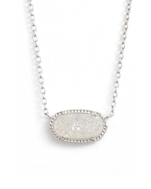 Kendra Scott Elisa Necklace Silver Iridescent Drusy