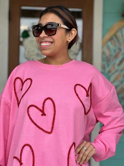 Valentine Sprinkle SweatShirt-BLUSH-One Size